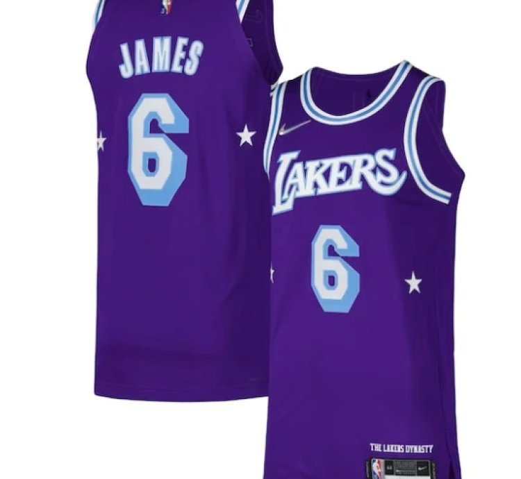 Lebron James Los Angeles Lakers Nike Authentic Player Jersey - City Edition - Purple