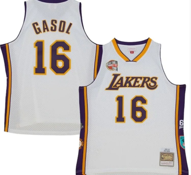 Pau Gasol Los Angeles Lakers Unisex Hall Of Fame Class Of 2023 Throwback Swingman Jersey - White