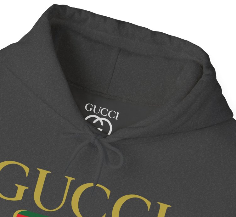 Gucci Gg Logo Charcoal Hoodie - Size Usa