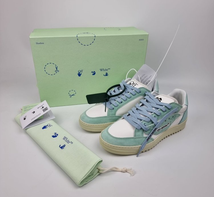 Off-white 5 0 White And Blue Sneakers New Fw22 38