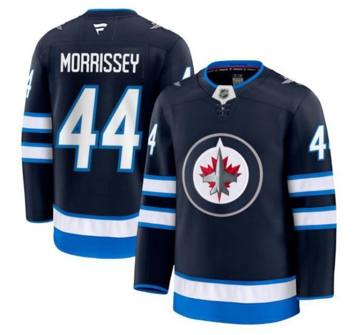 Custom Josh Morrissey Jets Jersey - Navy All Stitched