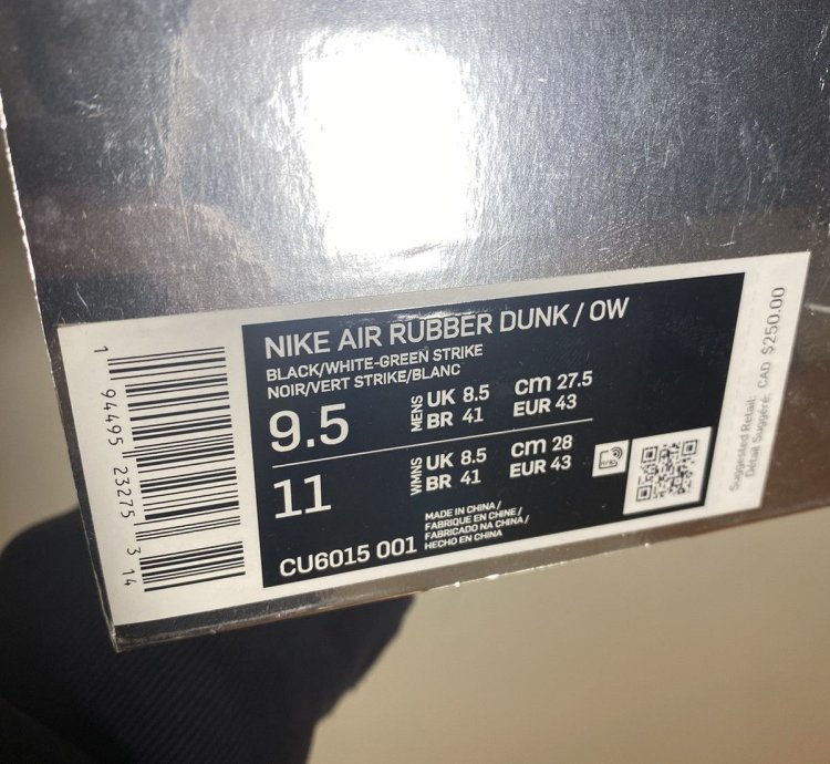 Off-white Air Rubber Dunk Green Strike