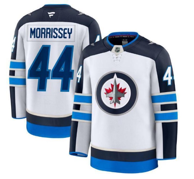 Custom Josh Morrissey Jets Jersey - White All Stitched