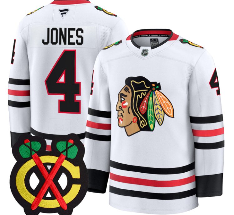 Seth Jones Jersey 4 Chicago Blackhawks Premium All Stitched White