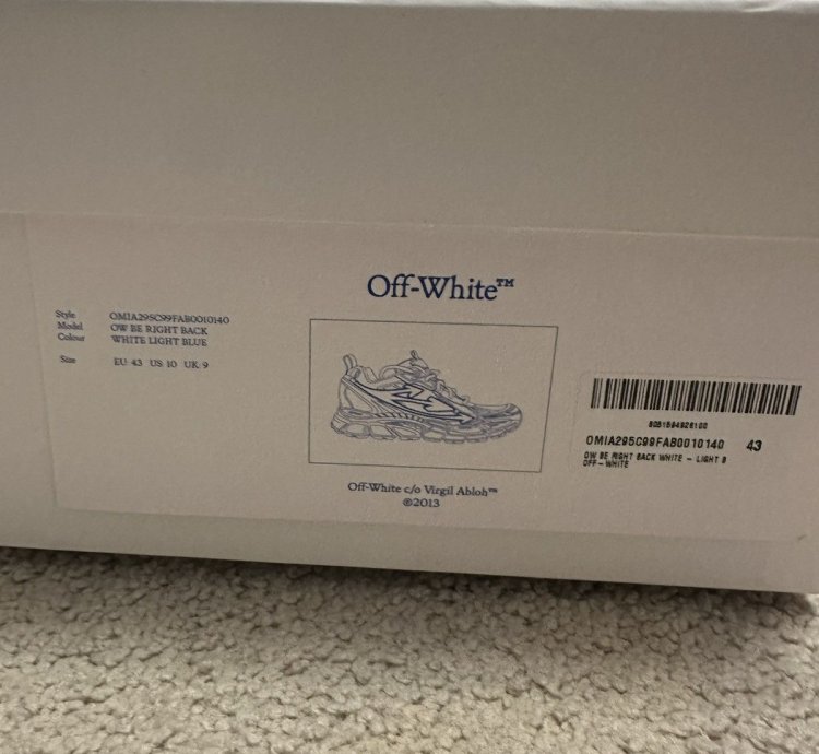 Off-white Be Right Back White Lightblue