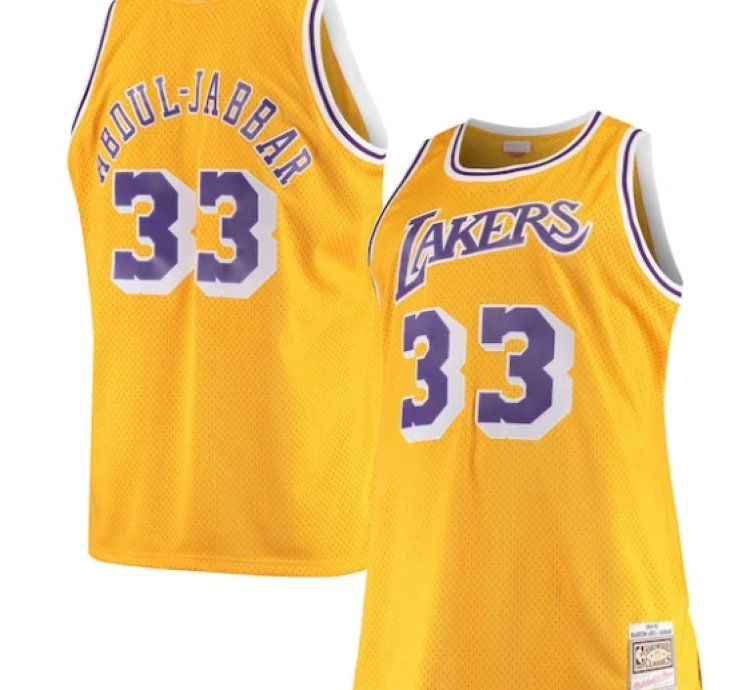 Kareem Abdul-jabbar Los Angeles Lakers 198485 Big Tall Hardwood Classics Swingman Jersey - Gold