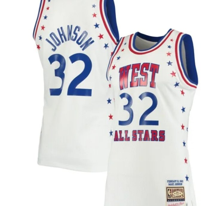 Magic Johnson Los Angeles Lakers 1983 Nba All-star Game Hardwood Classics Authentic Jersey - White