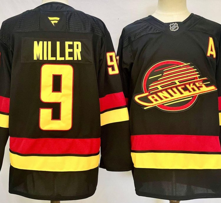 Custom Men Jt Miller Canucks Black Jersey All Stitched