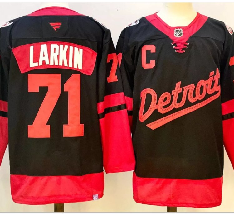 Dylan Larkin Jersey 71 Detroit Red Wings 2025 Stadium Series Stitched Black