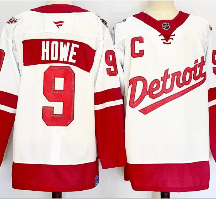 Gordie Howe Jersey 9 Detroit Red Wings 2025 Stadium Series Stitched White