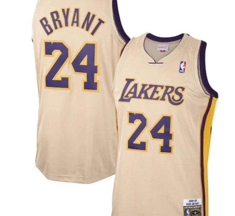 Los Angeles Lakers Kobe Bryant Gold 2008-09 Hardwood Classics Authentic Player Jersey