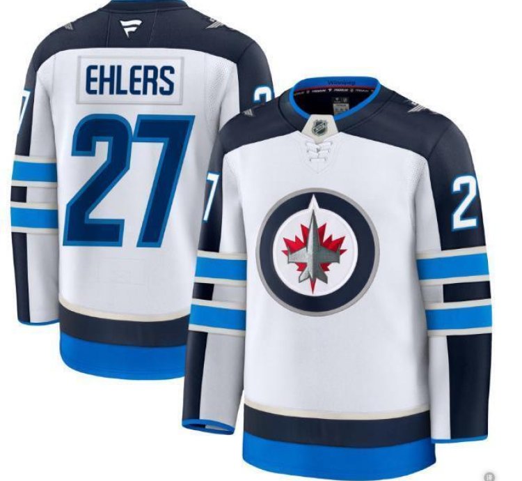 Custom Nikolaj Ehlers Jets Jersey - White All Stitched