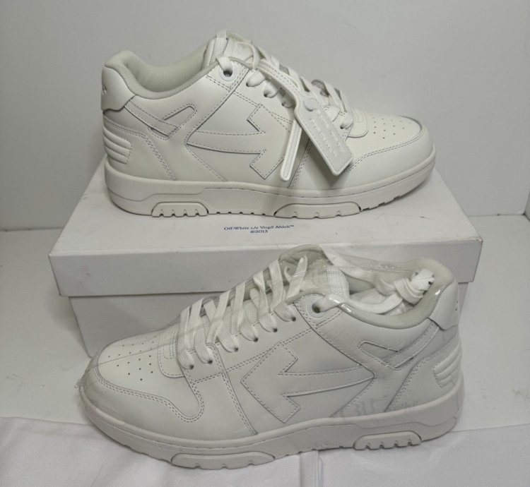 Off-white Out Of Office Leather Low-top Sneakers New