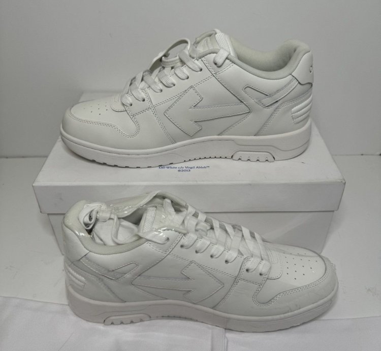 Off-white Out Of Office Leather Low-top Sneakers New