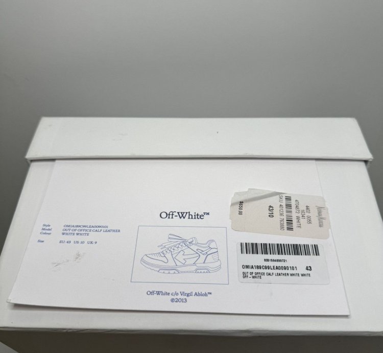 Off-white Out Of Office Leather Low-top Sneakers New