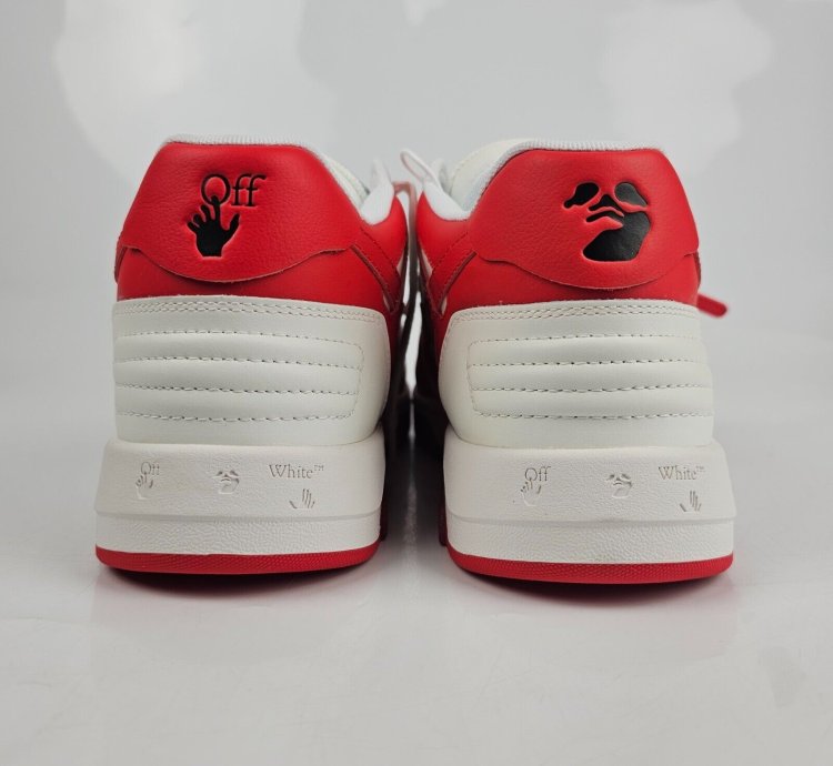 Off-white Out Of Office Men White And Red Sneakers New