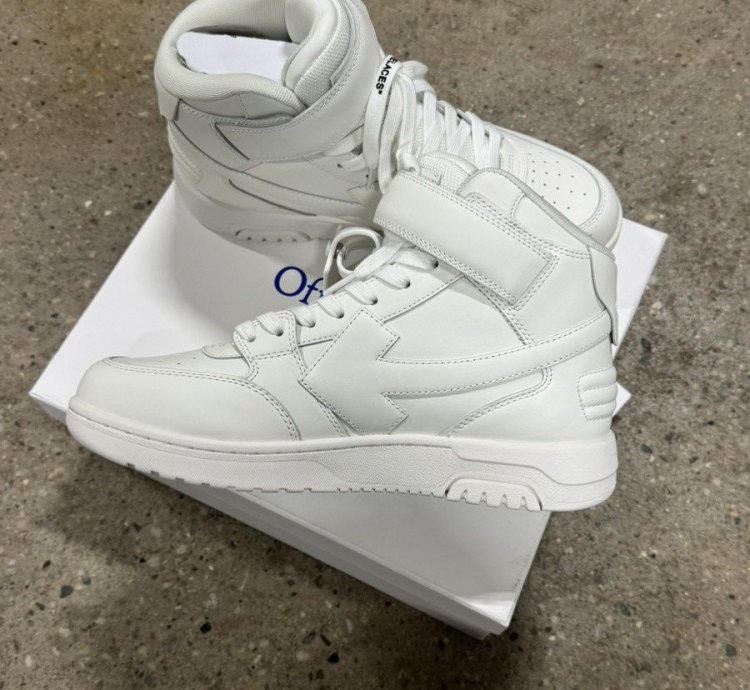 Off-white Out Of Office Mid Top Leather Sneaker New 800