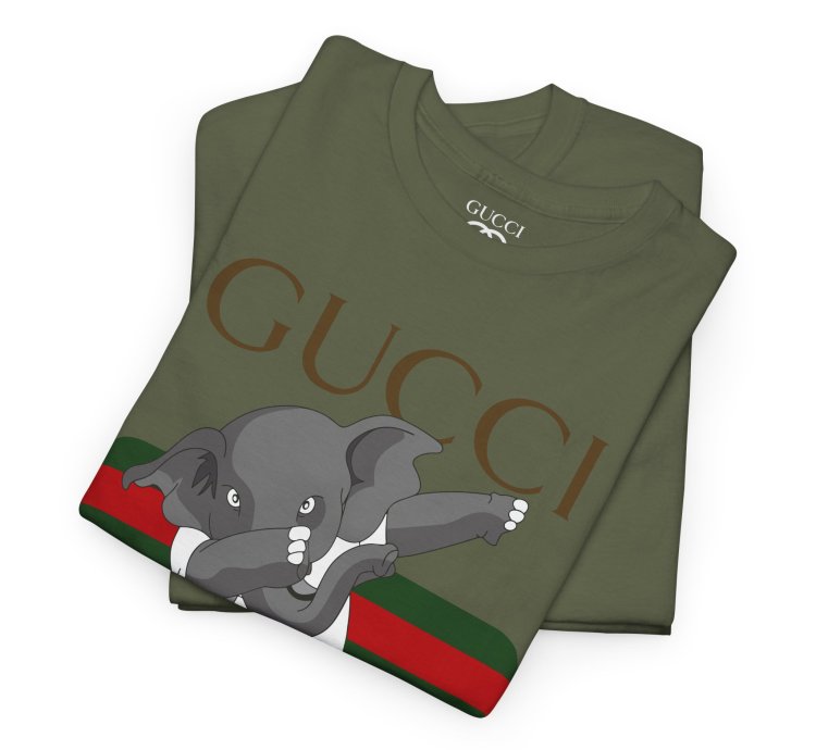Gucci Elephant Military Green T-shirt - Size Usa