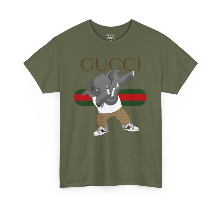 Gucci Elephant Military Green T-shirt - Size Usa