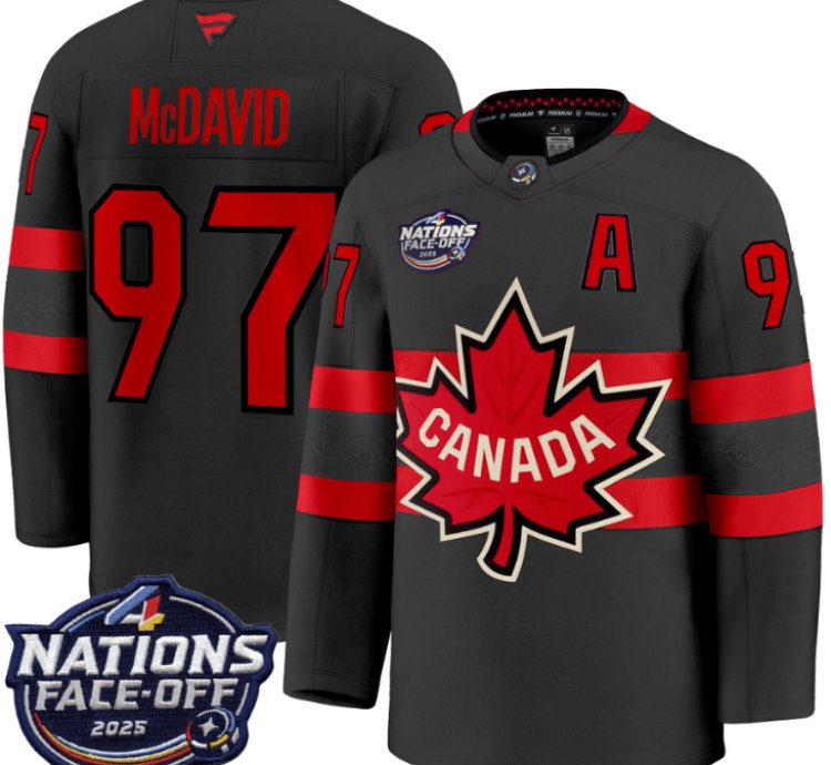 Mens Connor Mcdavid Jersey 97 Canada 4 Nations Face-off 2025 Stitched Black