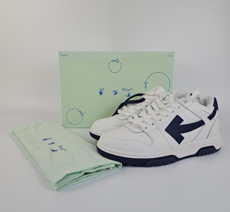 Off-white Out Of Office White And Blue Sneakers New 41