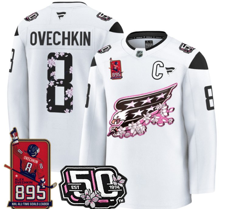 Ovechkin Jersey 8 Washington Capitals All-time Leading Goals Leader Patch White