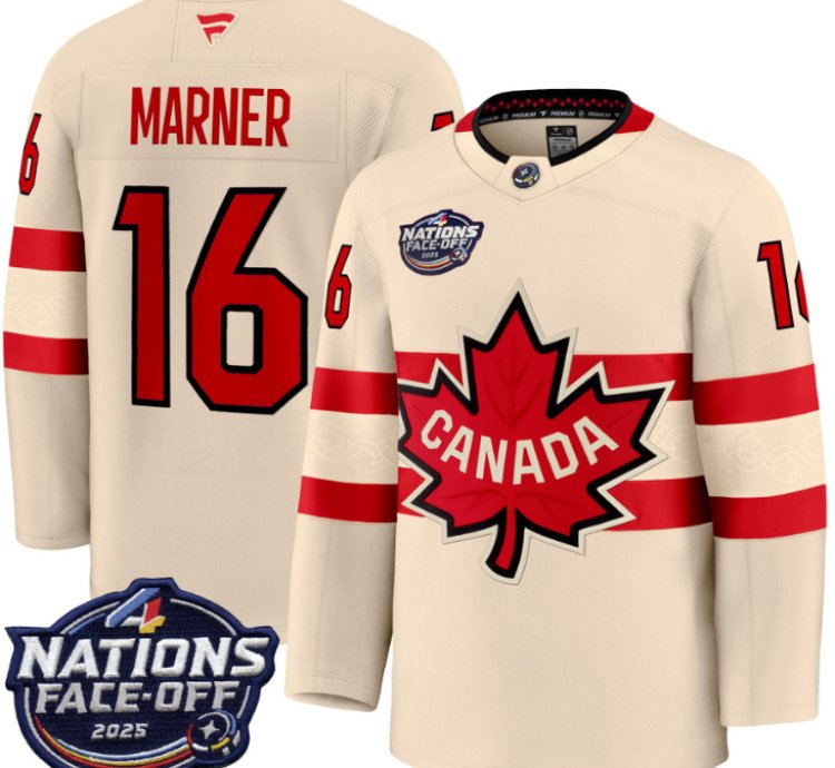 Mens Mitch Marner Jersey 16 Canada 4 Nations Face-off 2025 Stitched Cream