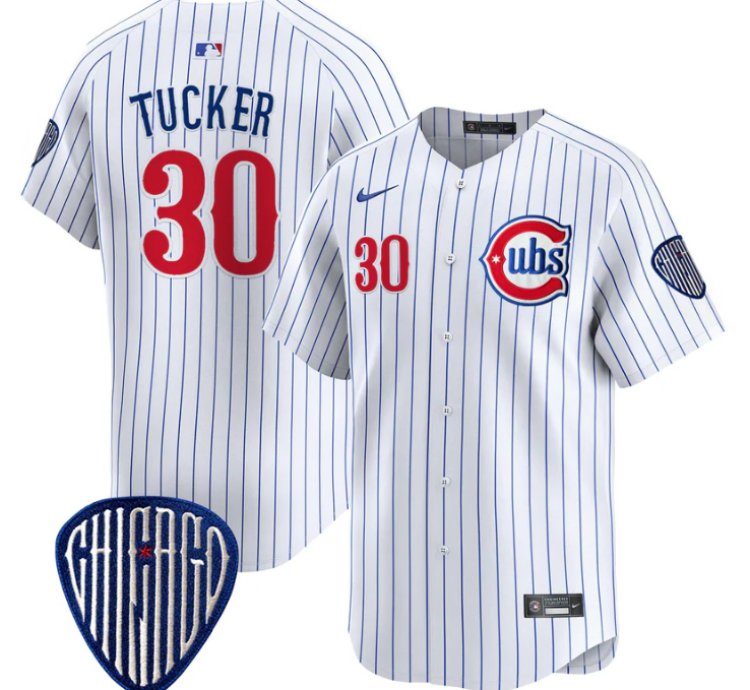 Kyle Tucker Jersey 30 Chicago Cubs Blue Alternate Vapor Premier Limited Stitched Pinstripe