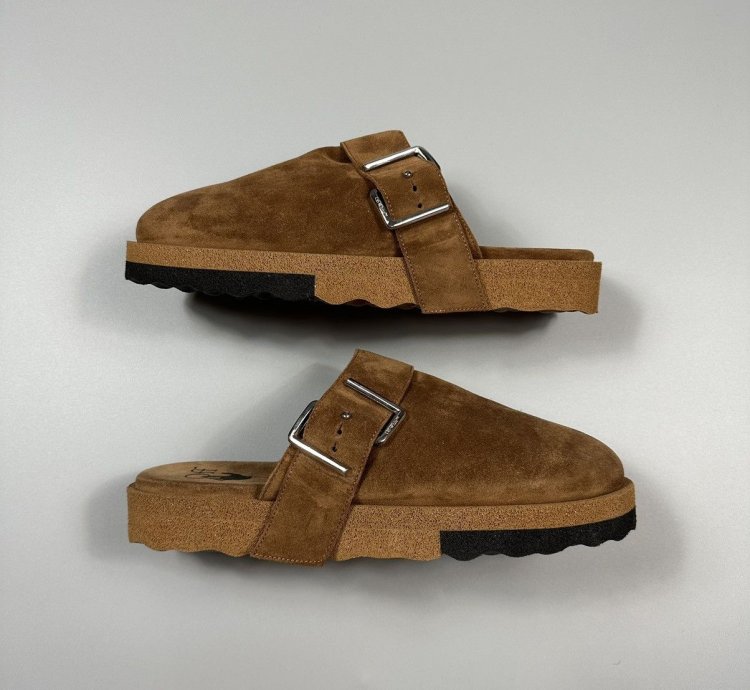 Off-white Virgil Abloh Suede Sponge Mules Clogs