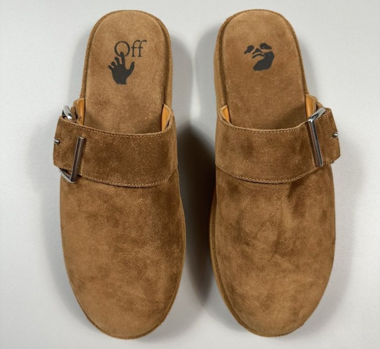 Off-white Virgil Abloh Suede Sponge Mules Clogs
