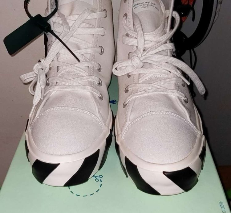 Off-white Vulc Sneaker Mid White Black- Size 12 46 Euro