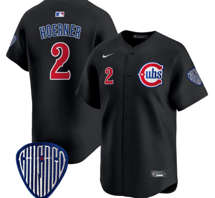 Nico Hoerner Jersey 2 Chicago Cubs Blue Alternate Vapor Premier Limited Stitched Black