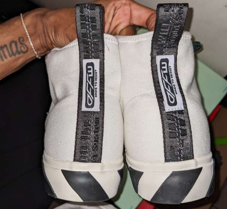 Off-white Vulc Sneaker Mid White Black- Size 12 46 Euro
