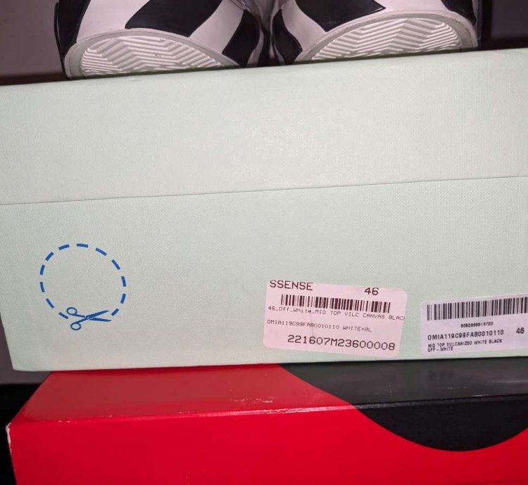 Off-white Vulc Sneaker Mid White Black- Size 12 46 Euro
