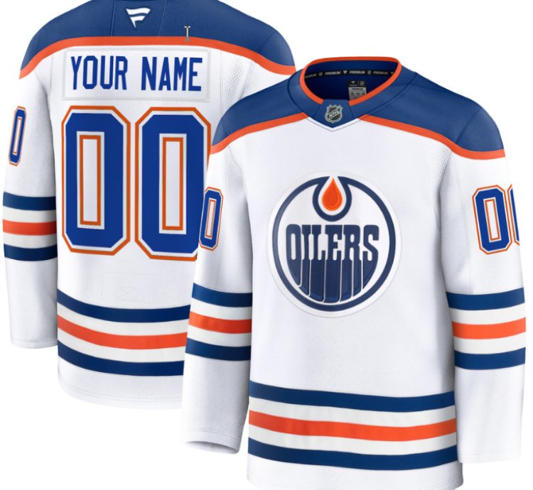 Mens Custom Edmonton Oilers Jersey Name Number 2025 Premium Away All Stitched