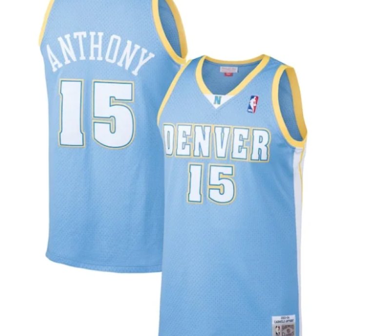 Carmelo Anthony Denver Nuggets Hardwood Classics Swingman Jersey - Light Blue