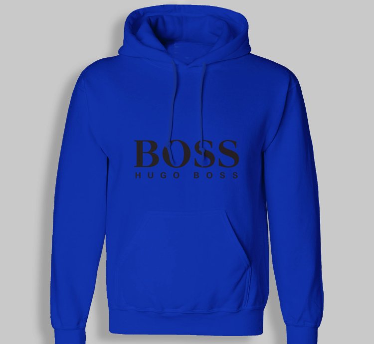 Hugo Boss Logo Unisex Blue Hoodie - Size Usa
