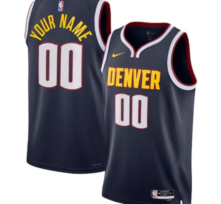 Denver Nuggets Nike Unisex Swingman Custom Jersey Navy - Icon Edition