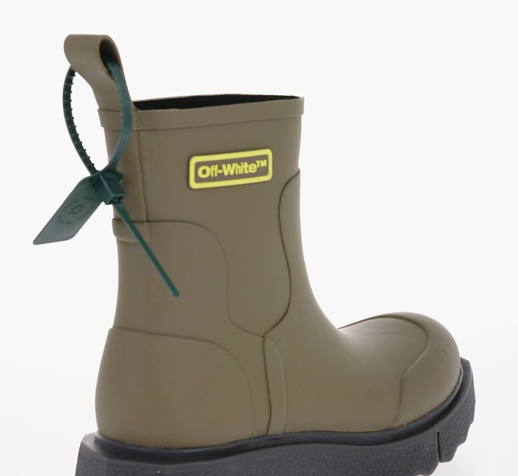 Og1mm0824 Rubber Logo Sponge Booties In Military Green
