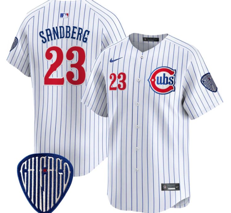 Ryne Sandberg Jersey 23 Chicago Cubs Blue Alternate Vapor Premier Limited Stitched Pinstripe