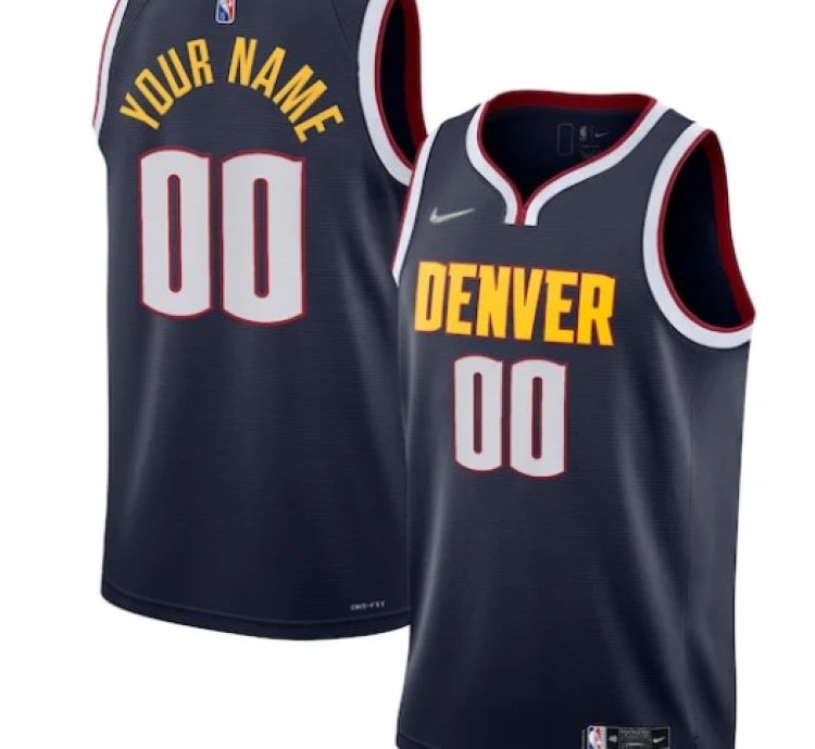 Denver Nuggets Nike 202122 Diamond Swingman Custom Jersey - Icon Edition - Navy