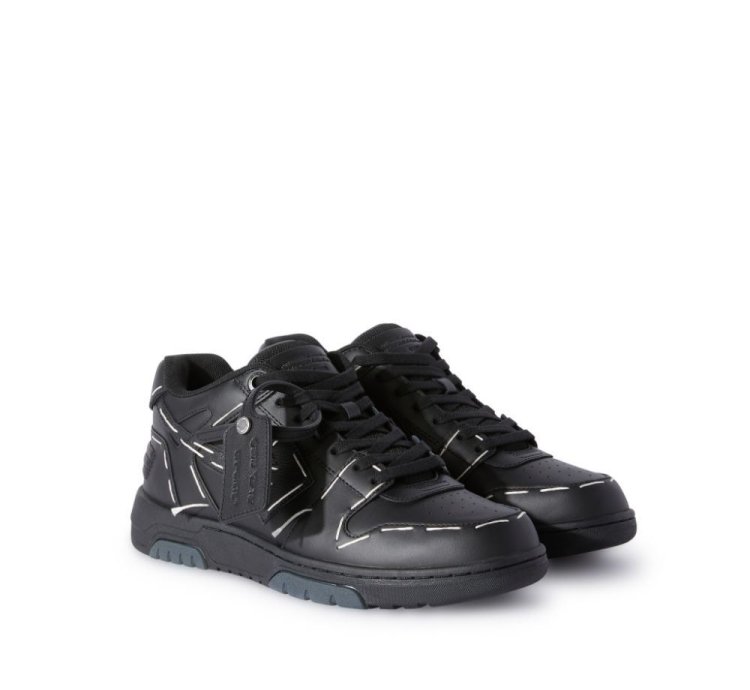 Out Of Office Sneakers Leather Sartorial Stitching In Black
