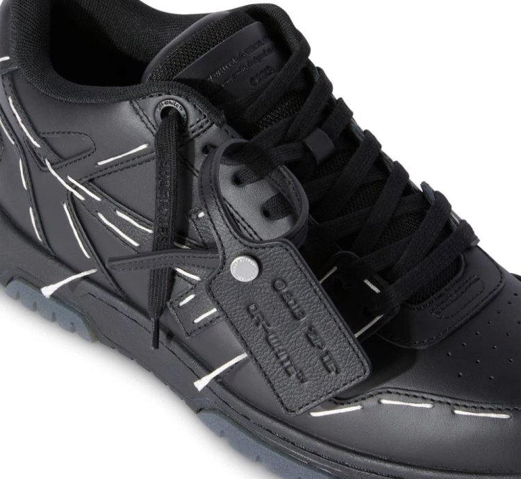 Out Of Office Sneakers Leather Sartorial Stitching In Black