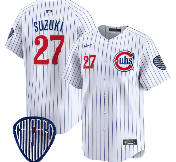 Seiya Suzuki Jersey 27 Chicago Cubs Blue Alternate Vapor Premier Limited Stitched Pinstripe