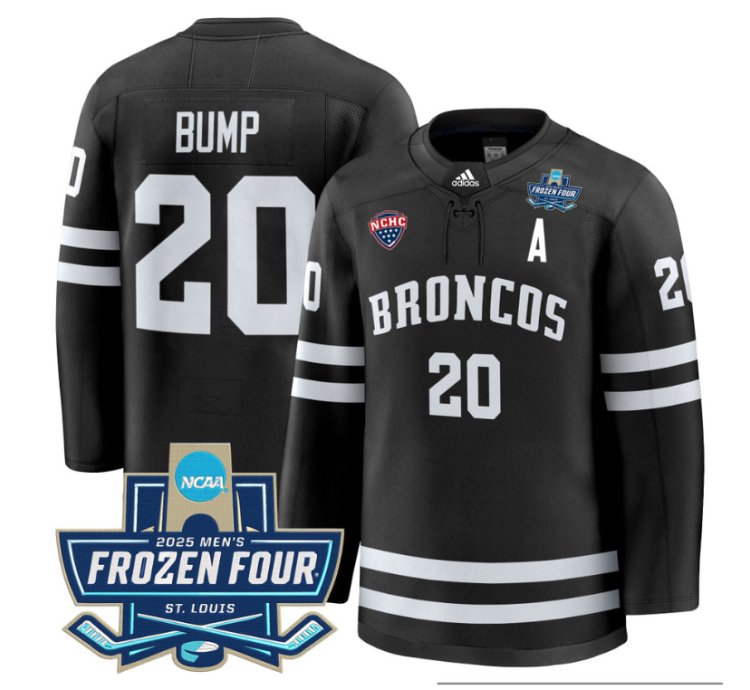 Alex Bump Jersey 20 Western Michigan Broncos 2025 Frozen Four Patch Stitched Black