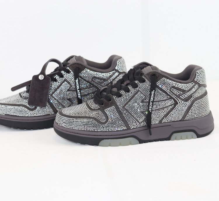 Out Of Office Strass Sneakers In Strass Dark Grey Black