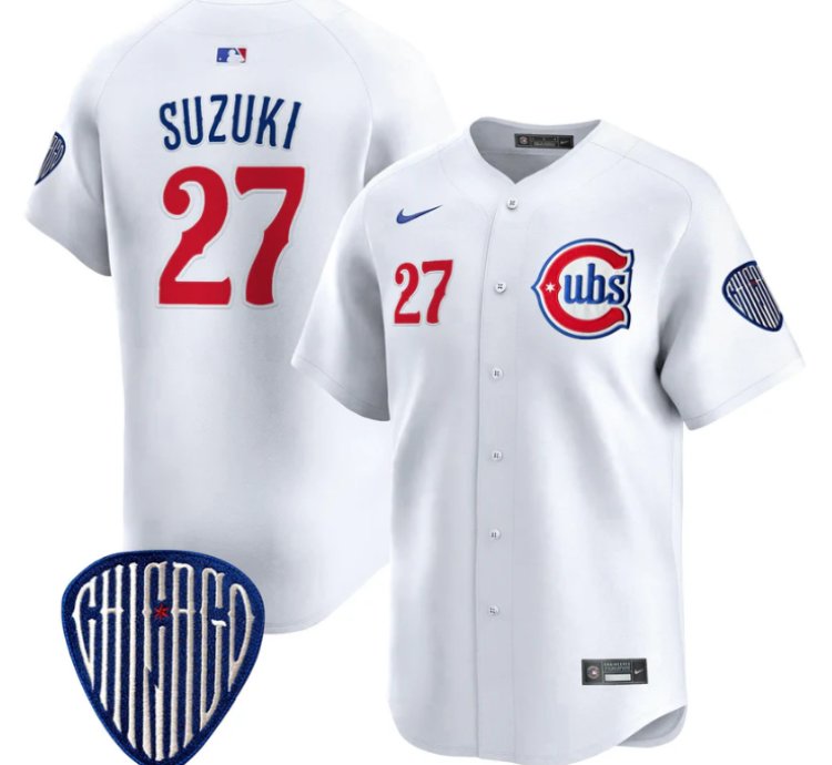 Seiya Suzuki Jersey 27 Chicago Cubs Blue Alternate Vapor Premier Limited Stitched White