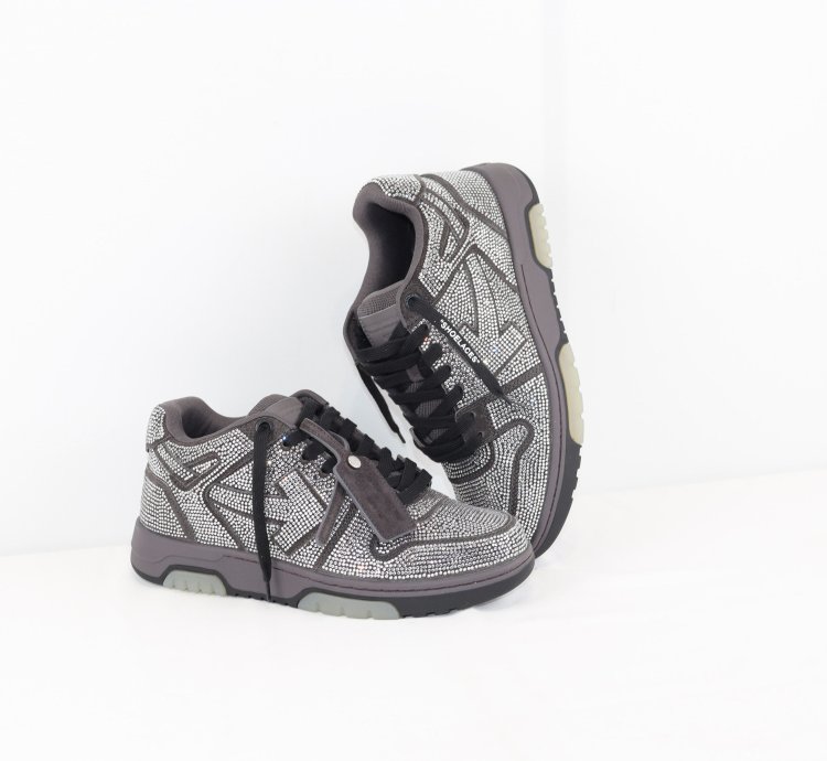 Out Of Office Strass Sneakers In Strass Dark Grey Black