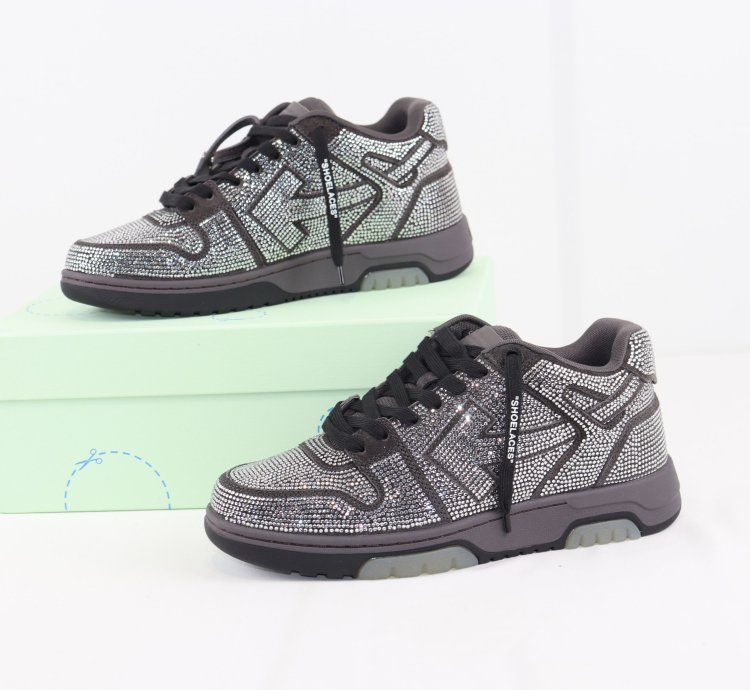Out Of Office Strass Sneakers In Strass Dark Grey Black