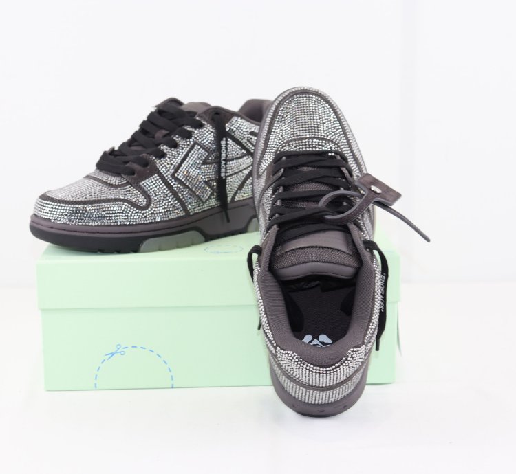 Out Of Office Strass Sneakers In Strass Dark Grey Black